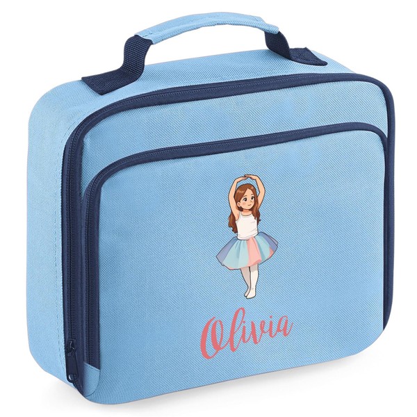 Purple Print House Personalised Ballerina Image Girls Lunch Bag from