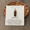 Philip Jones Tiger's Eye Gemstone Necklace with Quote Card