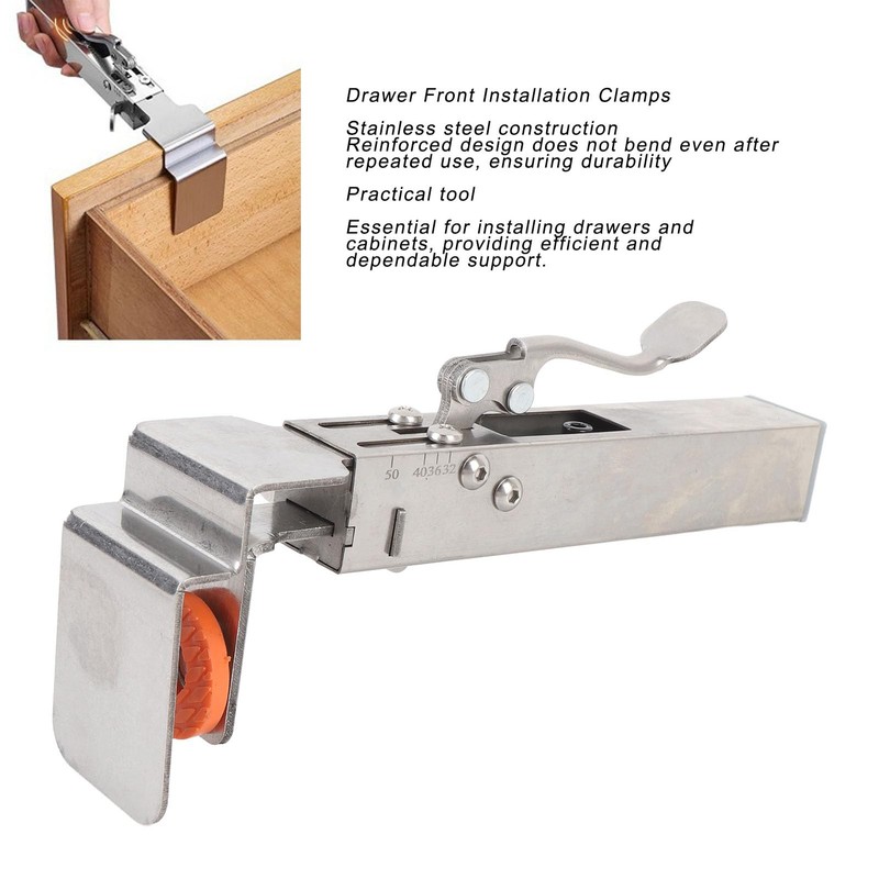 Drawer Front Installation Clamp, Adjustable Drawer Fixing Clamp, Stainless Steel