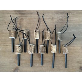 Lost River Leather 1 Deer Antler Handled Ferro Rod/Fire Starter .8 cm X 8 cm Rod