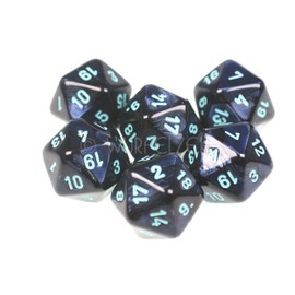 Cube Time 7057 - Cube W20 Silkki Black/Blue m/Turquoise (6 Number Cubes in Polybag)