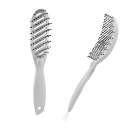 Shengsenfu Curved Vent Brush for Blow Drying Styling, Detangling Hair Brush for Short Thick Tangles Hair, Both Men and Women (White)