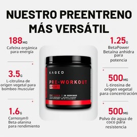 Kaged Polvo Deportivo Pre-entrenamiento para Hombres y Mujeres