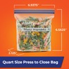 Hefty Press to Close Plastic Freezer Bags, Quart Size, 25