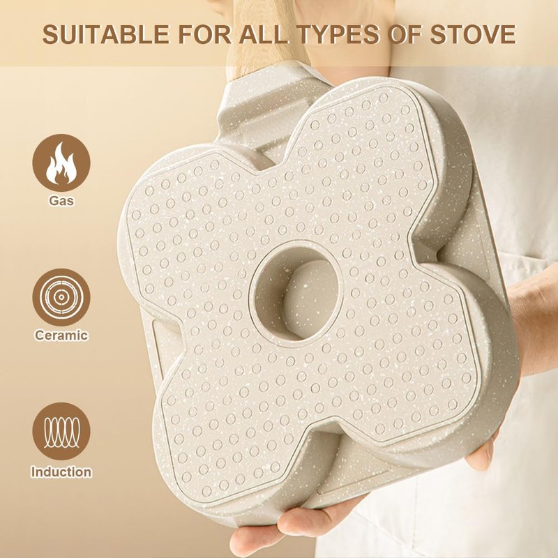 Bobikuke Fried Egg Pan with Removable Handle, Pancake Pan Induction