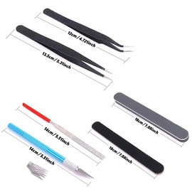 Model Making Tool Set, DIY Craft Tool, Gundam Modeler Basic Tools, Basic Tools, for Model Making, Car, Hobby, Model Building, Repair and Fixing, with Plastic Box