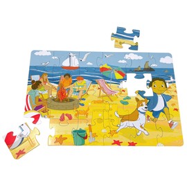 Upbounders Low Tide at Ocean Beach - 24 Piece Beginner Puzzle, Ages 3 and up (Multicultural)