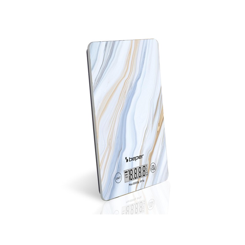 BEPER P102BIL001 Digital Kitchen Scale, Tempered Glass Top, Kitchen Scales