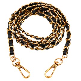 MBAIYO Metal Bag Chain Strap, 47'' Wallet Chain Strap Replacement Bag Straps Purse Straps Replacement Crossbody with Buckle DIY Bags Chains Accessories (Gold)