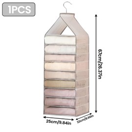 Minnhua 9 Shelves Hanging Wardrobe Storage Organiser Hanging Wardrobe Organiser Hanging Storage Shelves Foldable Hanging Closet Organizer Clothes Organizer Space Saving for Clothing