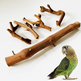 Allazone Perches Birds, Parrot Perches Made of Natural Wood, Natural Wood Perches Multiple Forked Grape Branch for Bird Cages, Bird Grinding Claws Climbing Standing Bird Cage Accessories
