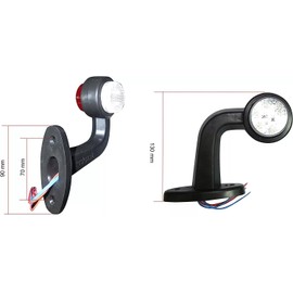 2X LEDSide Marker Lights Elbow Rubber Outline Rear Trailer Truck Lorry 12/24v