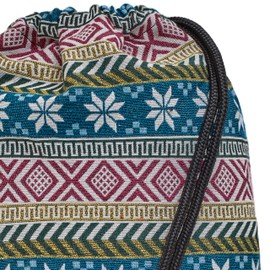 By Bers Leon Large Premium Gym Bag with Inner Pockets Backpack Bag Women Men Teenager Gym Bag Draw String 45 x 34 cm for Sports Travel Everyday Shopping, Tb_boho_black_011