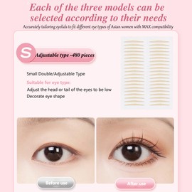 Invisible Double Eyelid Tape – 480 PCS Natural-Looking Waterproof Eyelid Stickers for Monolids Hooded Eyes, Ultra-Thin Breathable Lifting Strips for Big Eye Effect, Long-Lasting Hold