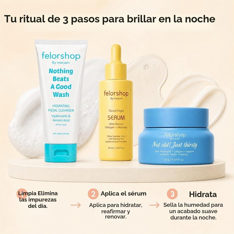FelorShop - Suero de retinol para rostro con colágeno y