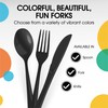 Exquisite Black Plastic Forks 50 Pieces Black Forks Disposable Utensils