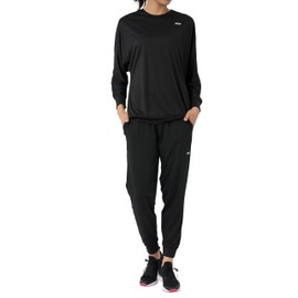 Fila 312060 Women's Fitness Wear, Sportswear, Top and Bottom Set, Black
