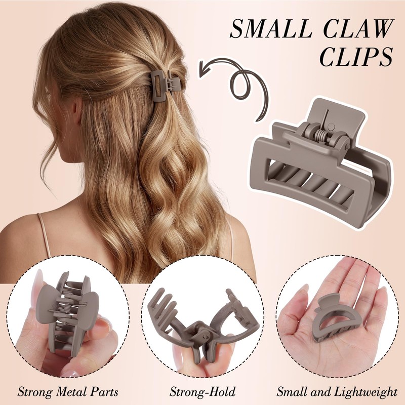obeoby 12Pcs 1.6-In Small Hair Claw Clips for Women Girl