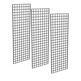 Only Hangers - Black Commercial Grade Gridwall Panels – Heavy Duty Grid Panel for Any Retail Display - Art and Trade Show Panels (2' x 5', 4)
