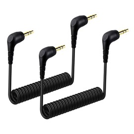Paquete de 2 cables de micrófono de 3,5 mm compatibles con DJI Mic Mini y Hollyland Lark M2S receptor de micrófono inalámbrico, cable de conexión TRS dual en espiral de 3,5 mm para cámaras DSLR