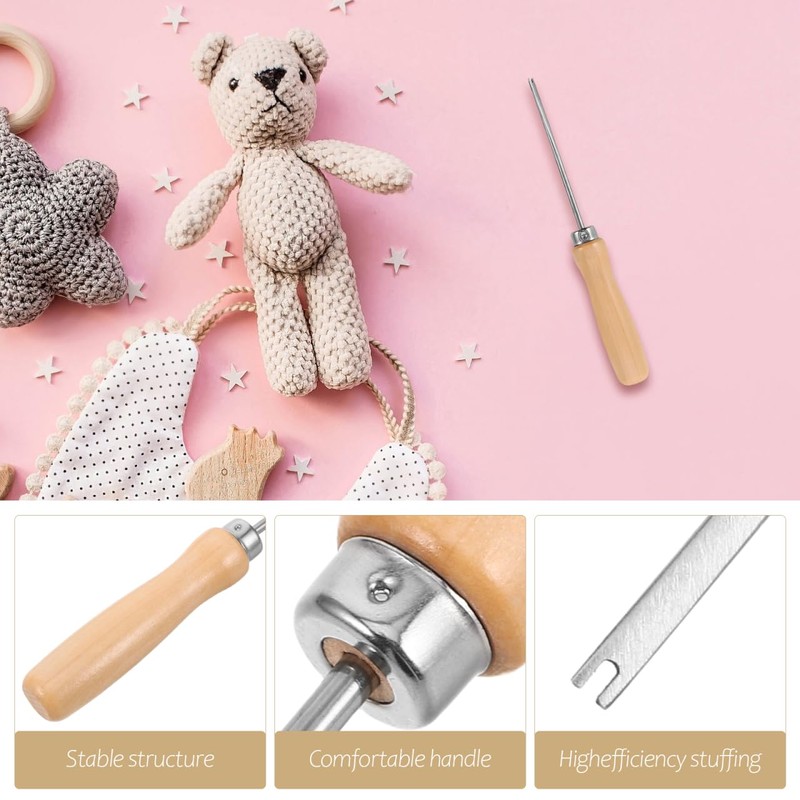 HEALEEP Stuffing Tool for Dolls and Plush Toys Wooden Handle