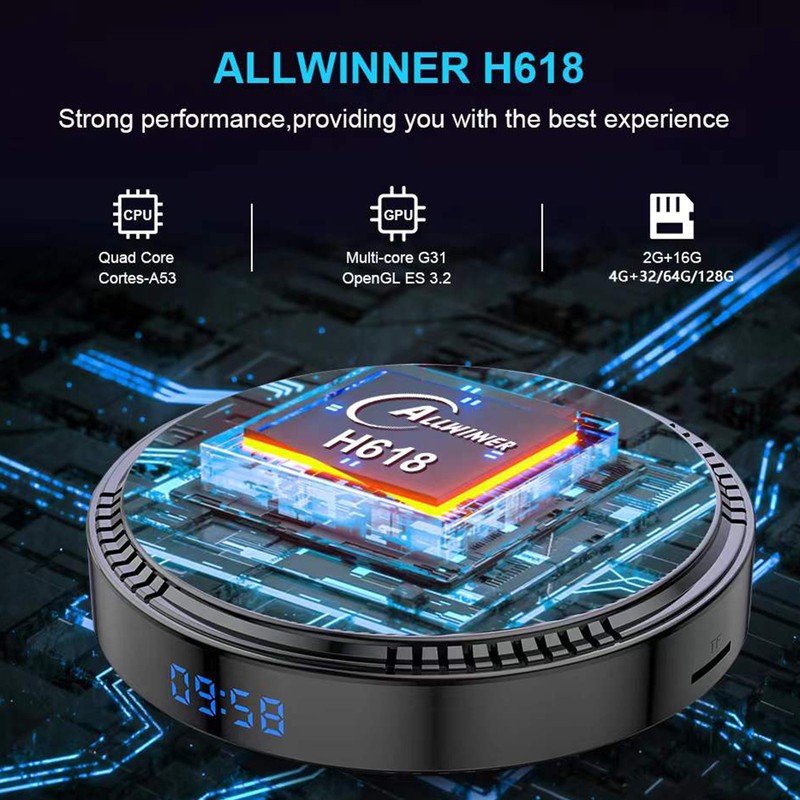 HK1 RBOX-H8 WIFI6 Android 12.0 Smart TV Box H618 Quad-core