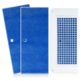 luxlead 6” x 14” RV AC Filter Air Filter Unit Compatible with Coleman Mach Air Conditioner - 2 Pack Replacement RV Filter Merv 6 AC Unit with Center Square Hole for Camper Motorhome Grille Vent, Blue