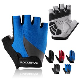 ROCKBROS Cycling Gloves for Men Women - Breathable Gel Pad Road Mountain Bike Gloves - Touch Screen Anti-Slip MTB Gloves for Cycling Workout Outdoor Sports