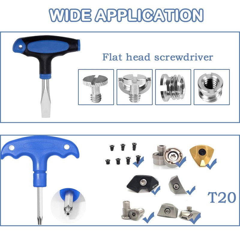 Flat Head Screwdrivers, T Handle 12mm Large Flat Head Screwdrivers