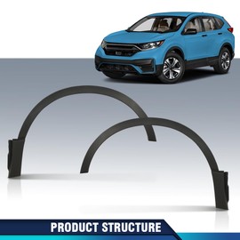PIT66 Front Fender Trim Set Compatible with Honda CRV 2017-2022 74115TLAA02 74165TLAA02 Black Driver and Passenger Side