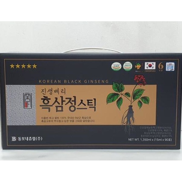 6-year-old red ginseng, ginseng berry, black ginseng extract sticks 90 packets, 2 sets, 180 packets / 6년근 홍삼 진생베리 흑삼정 스틱 90포 , 2세트 180포