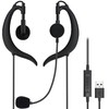 Xintronics USB Headphones Over Ear Earbuds with Microphone, Wired Ear