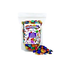 Colorations Wood Mosaic Craft Squares, 1000 Pieces, 1/2 inch, Assorted Colors, Geometric, Arts & Crafts, Decorations, Multi-Colored, DIY Crafts, for Kids (WMSC)