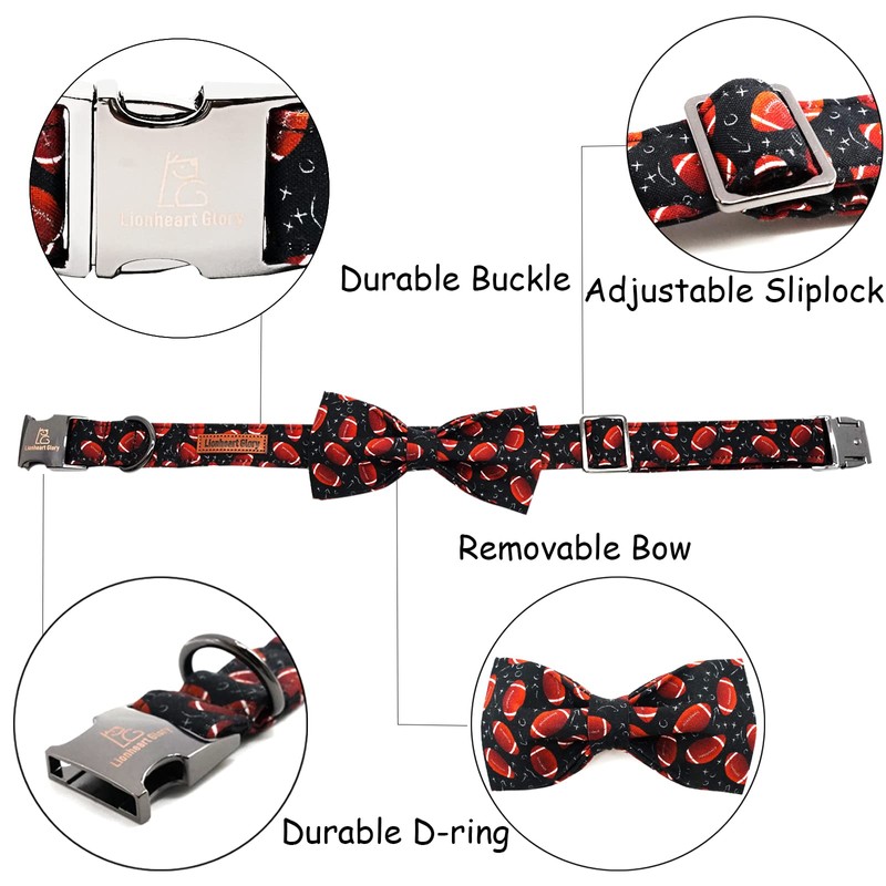 Lionheart glory Dog Collar Bowtie Collar Dog Rugby Dog Collar