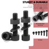 Hilitchi 330Pcs 6Sizes M4 Black Nylon Hex Bolts Nylon Hexagon