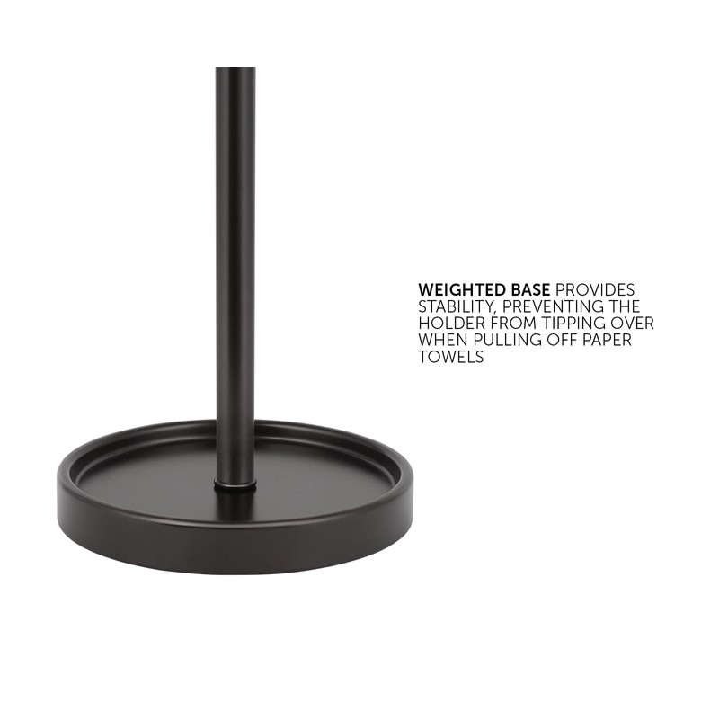 Ivilon Countertop Paper Towel Holder - Modern Knurling End Cap
