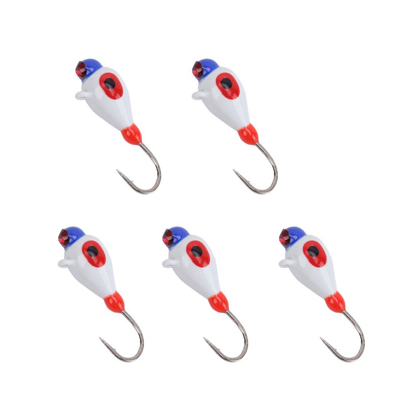 5 Pcs Winter Ice Fishing Jigs Kit Hooks Lures for