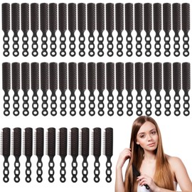 50 Pcs Bulk Hair Brushes for Homeless, Lightweight Plastic Detangling Brushes with Ball Tipped Bristles, Portable Travel Styling Combs with Comfortable Handle for Straight Wavy Curly Hair