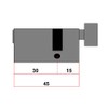 Knob Cylinder with 5 Keys | Stainless Steel Look |