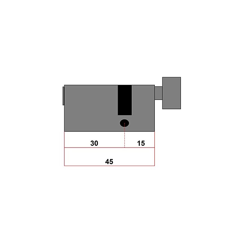 Knob Cylinder with 5 Keys | Stainless Steel Look |