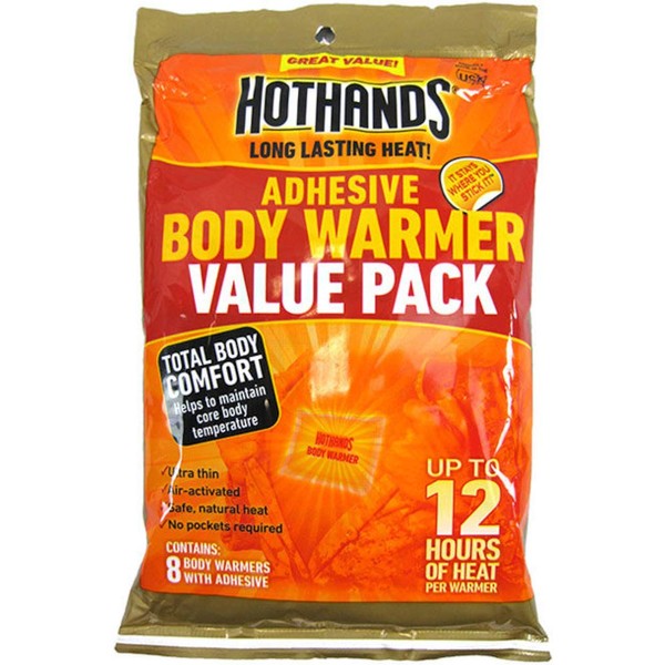 Hothands Adhesive Body Warmer Value Pack, 8 Body Warmers each