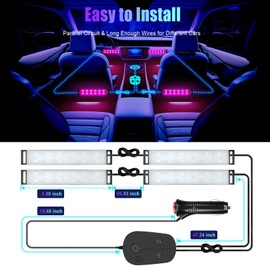 Honalia Smart Car Interior Light with APP Control RGB Car Interior LED Light Bar Music Sync Colour Changing for Hard Light Bar Atmosphere Neon Lights for Cars SUVs Trucks for Women Men Friends, DC 12V