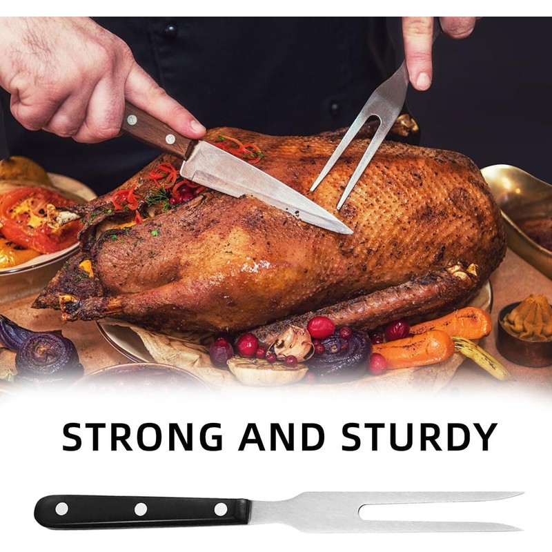 LATRAT 1 Piece Meat Serving Fork, Grill Fork, Stainless Steel