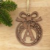 Laser cut Christmas tree bauble decoration: Letter P