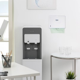 Relaxdays Wall Mounted Paper Towel Dispenser for H2 Paper Hand Towels Hand Towel Dispenser H x W x D 20.5 x 27.5 x 10 cm White