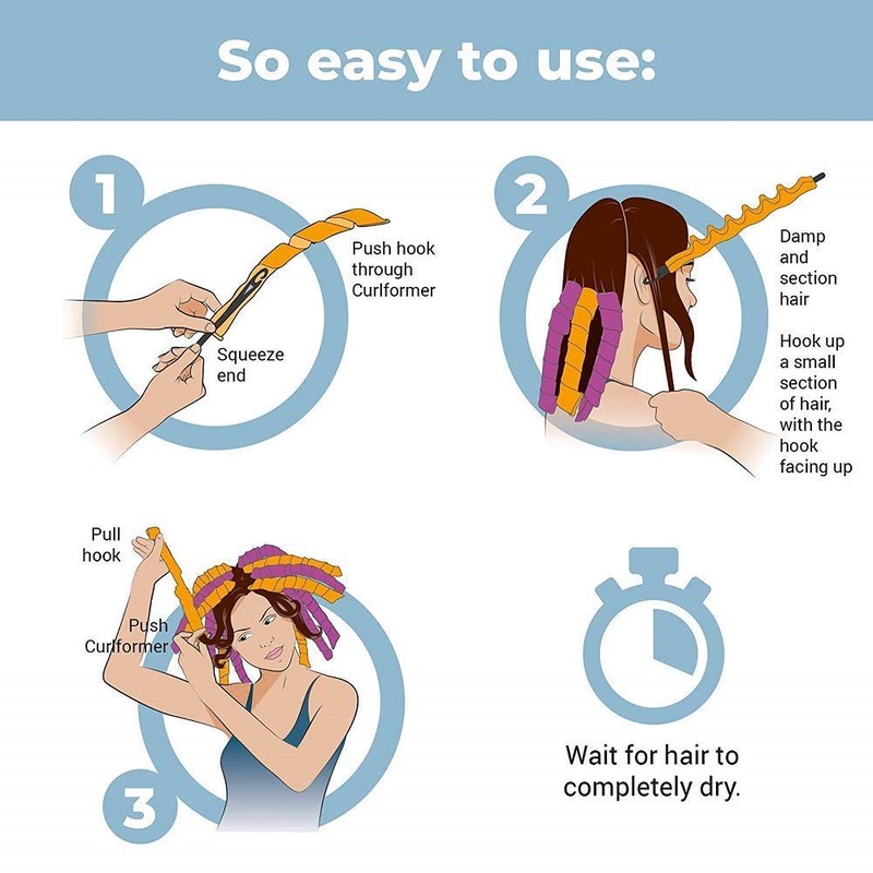 VASLON 40 Pack Magic Hair Curlers Spiral Curls Styling Kit,No