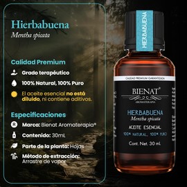 Bienat Aromaterapia Aceite Esencial de Hierbabuena 30mL