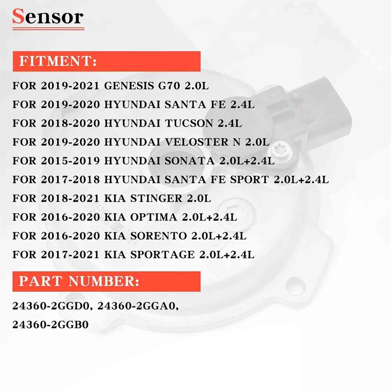 24360-2GGD0 Engine Variable Valve Timing VVT Solenoid 2.0L+2.4L Compatible with