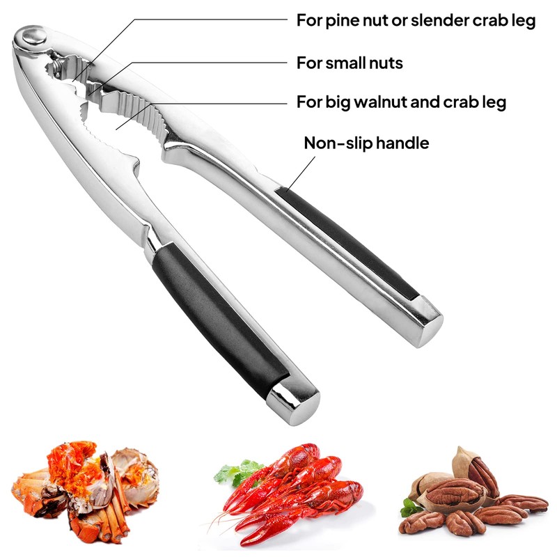 Nut Crackers Pecan Nutcracker Walnuts Plier with Non-slip Handles Heavy