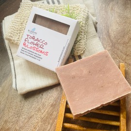 Bluebyrd Soap Co. Bluebyrd Soap Co. Tobacco Flower Blossom Bar Soap | Natural Organic Soap Ingredients | Vegan, Non-Gmo, Chemical Free Calendula Soap | Gentle Cleansing for Sensitive Skin (Blossom)